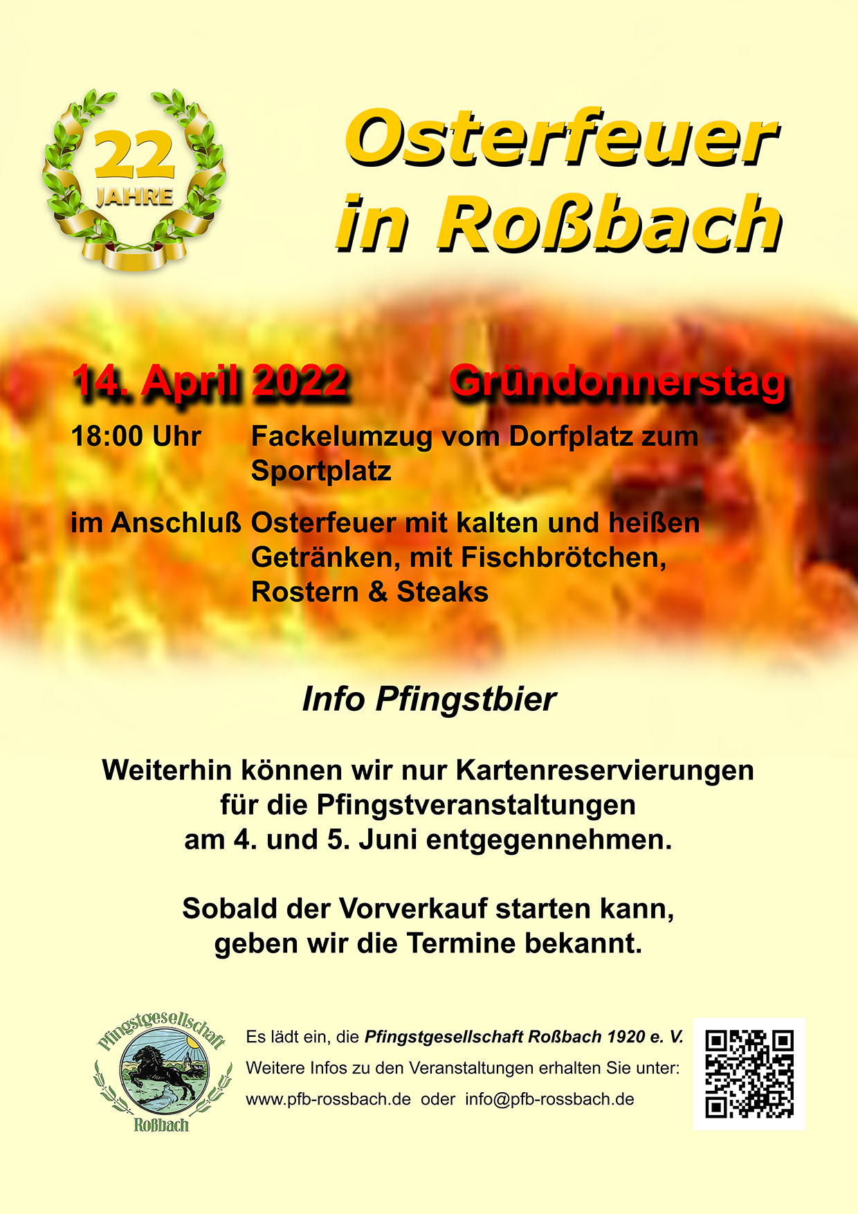 2022_04_14 Plakat 22. Osterfeuer Roßbach 2022